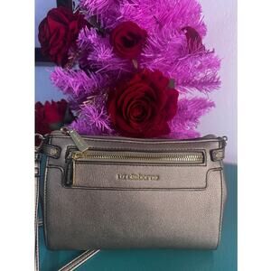 Liz Claiborne Metallic Gold Crossbody Purse – Pre-Owned – Sleek & Compact